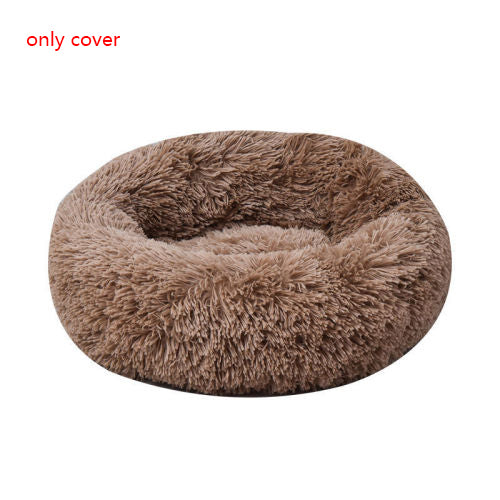 Plush Round Dog Bed Warm Winter Mat