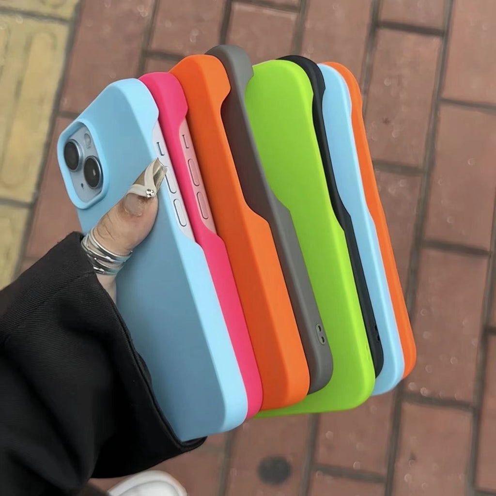 Half-pack Graphite Gray Frosted Large Hole Multi-color Phone Case