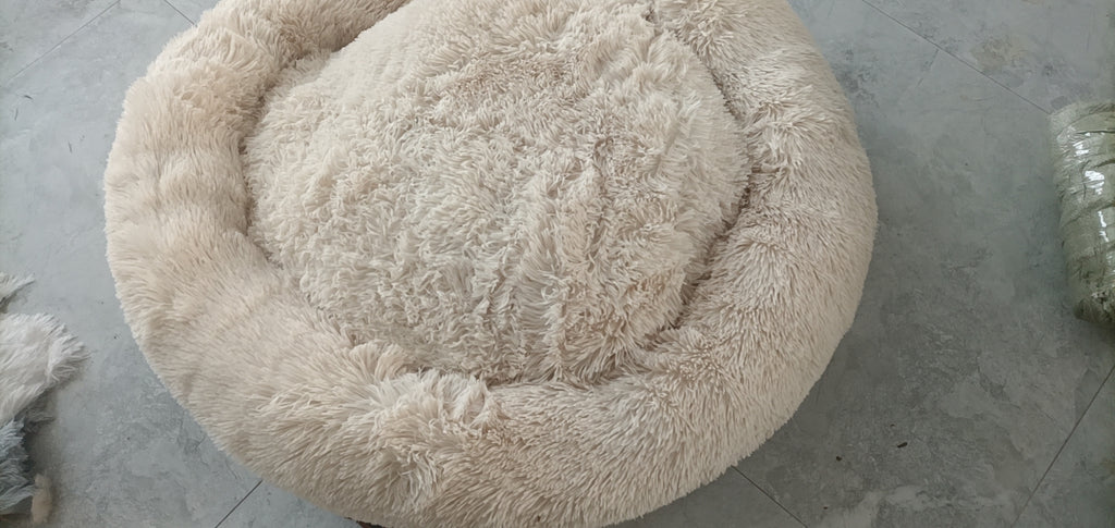Plush Round Dog Bed Warm Winter Mat